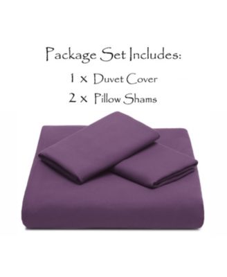 Premium Solid 3-Piece Duvet Cover Set