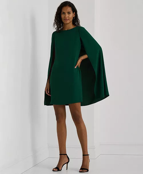 women's georgette cape dress
