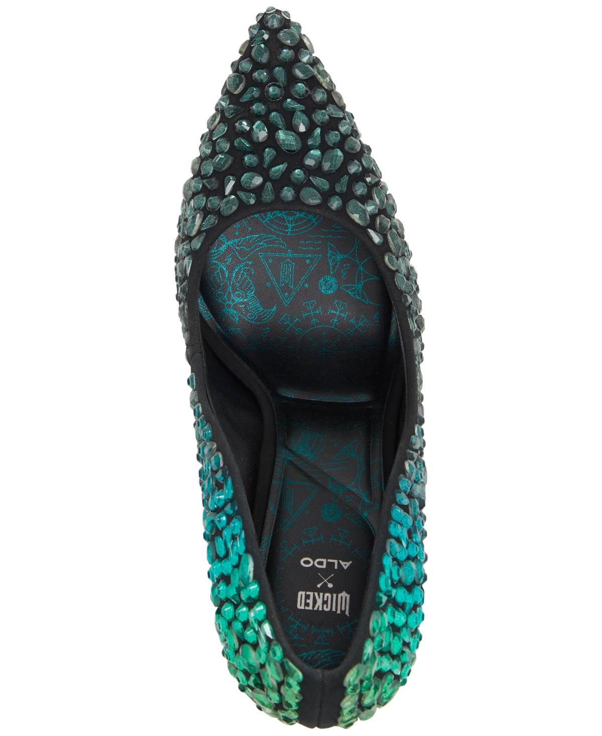 Aldo x Wicked Women's Thegreenelixir Pointed-Toe Rhinestone Pumps -Dark Green Ombre Rhinstone