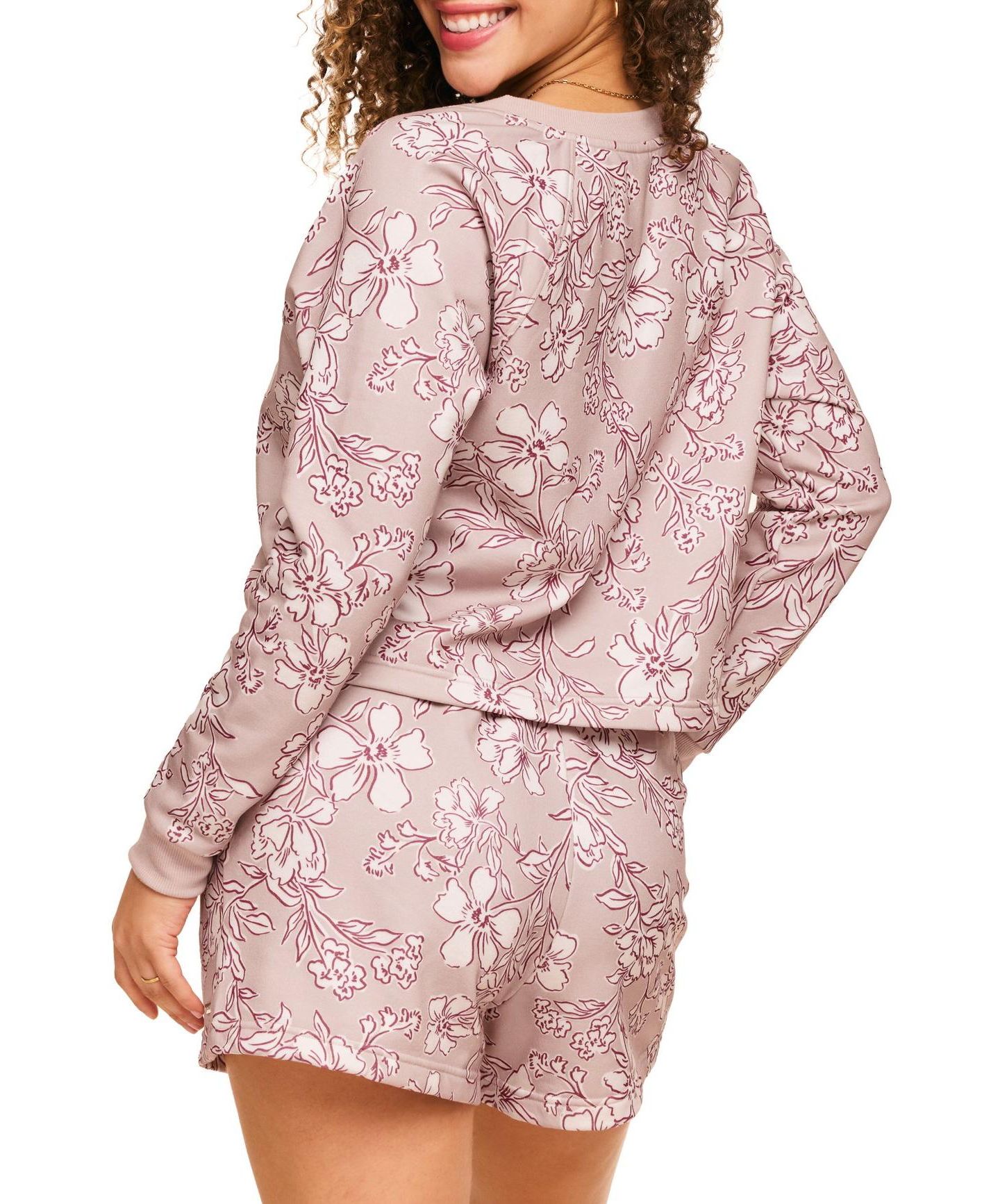 Женский комплект Adore Me Lesley Sweatshirt and Shorts Set, цвет: С принтом бежевый — фото 2