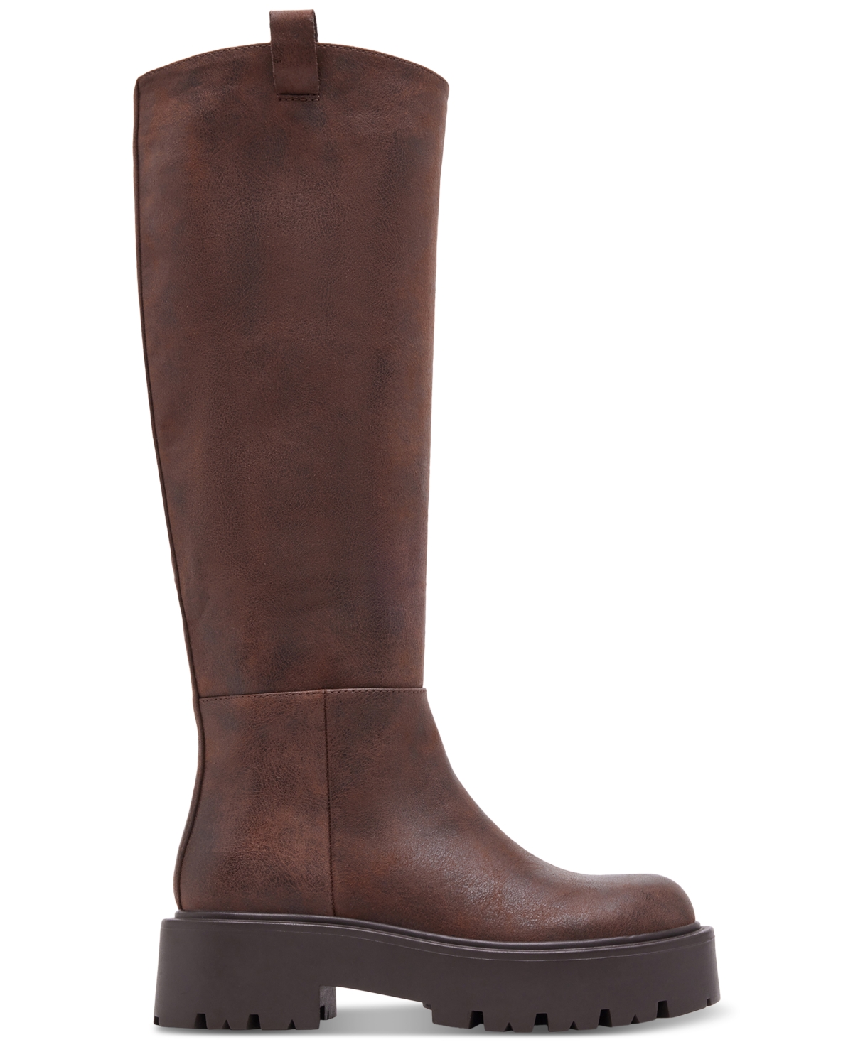 MADDEN GIRL CROW WIDE-CALF LUG-SOLE KNEE HIGH BOOTS 