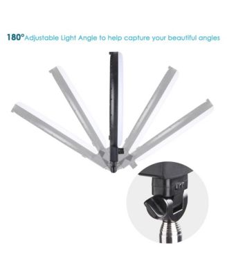 8" Dimmable LED Ring Light Floor Table Stand USB with Phone Holder for Makeup Live Stream