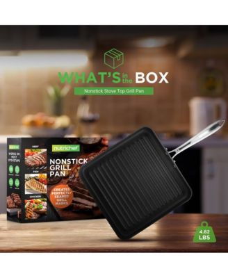 11   Hard-Anodized Nonstick Grill & Griddle - Dishwasher Safe Nonstick Grill Pan