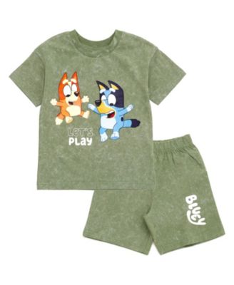 Boys Bingo Vintage Drop Shoulder T-Shirt and Shorts Outfit Set to