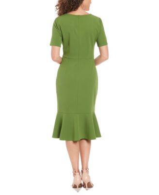 Women's Twisted Flounce-Hem Midi Dress