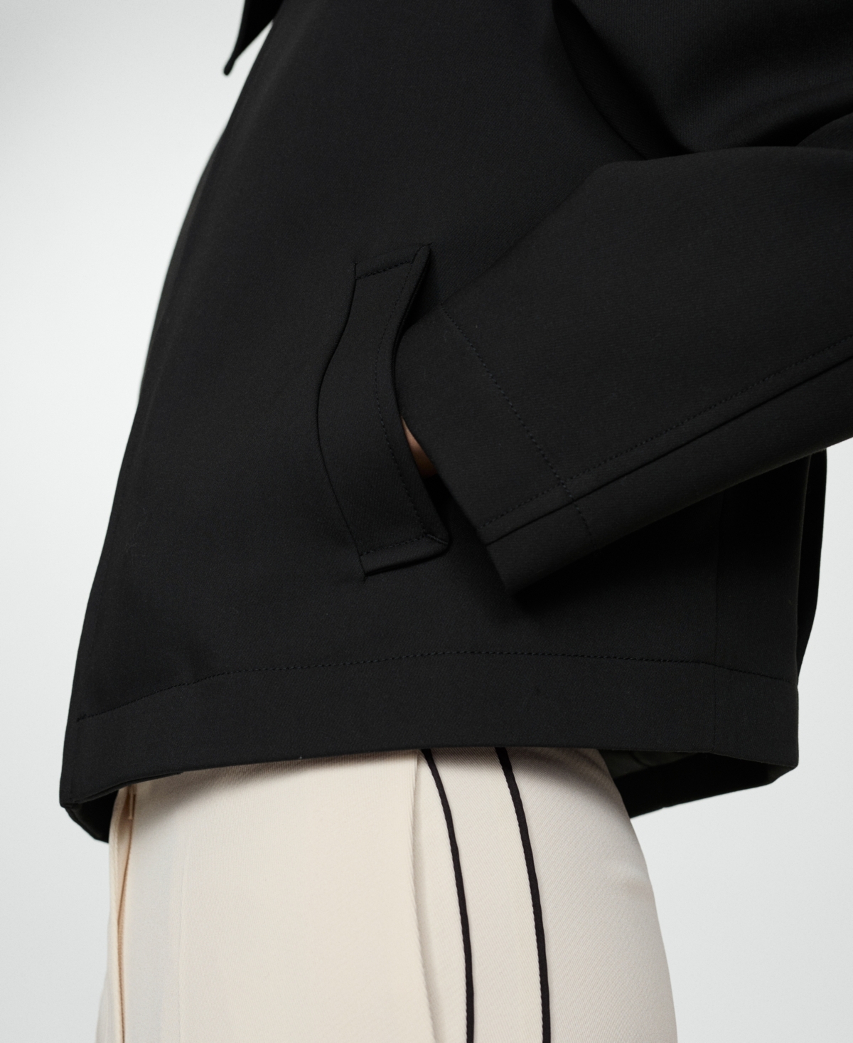 Mango Women's Shirt Collar Cotton Jacket