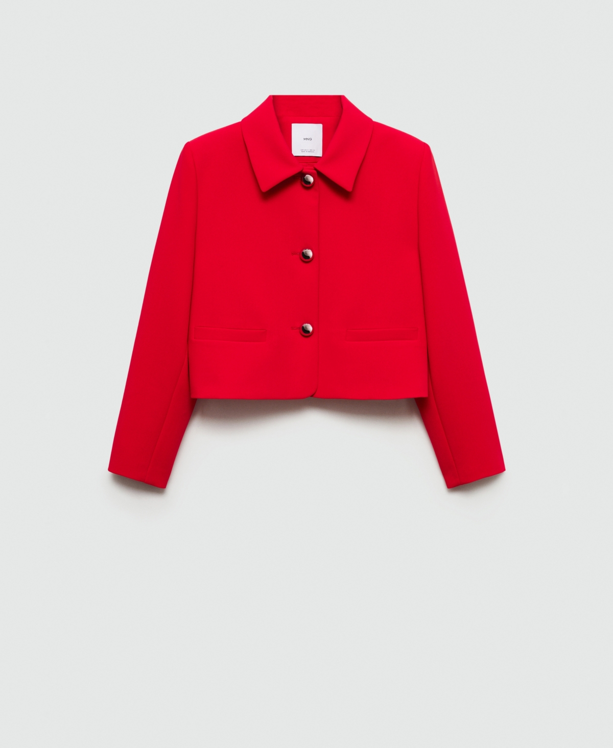 MANGO WOMEN'S BUTTONED CROPPED JACKET 