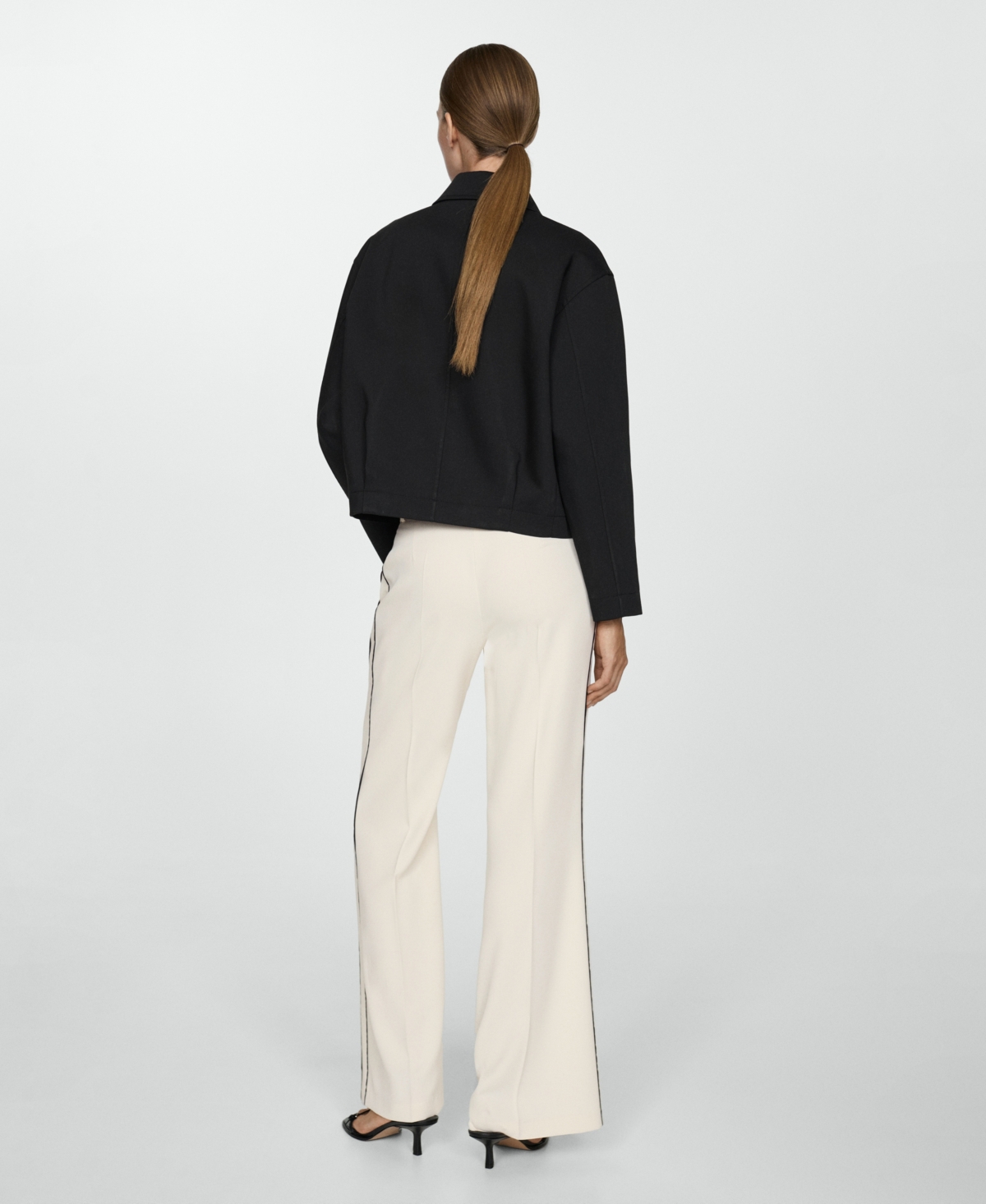 Mango Women's Shirt Collar Cotton Jacket