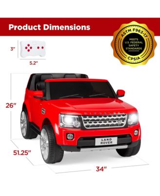 12V 3.7 MPH 2-Seater Licensed Land Rover Ride On Car Toy w/ Parent Remote Control