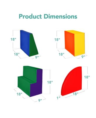 4-Piece Kids Climb & Crawl Soft Foam Block Playset Structures for Child Development