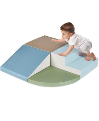 4-Piece Kids Climb and Crawl Soft Foam Block Playset Structures for Child Development