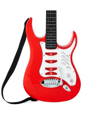 Kids Electric Musical Guitar Toy Play Set w/ 6 Demo Songs, Whammy Bar, Microphone, Amp, AUX