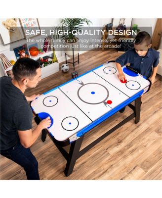 58in Mid-Size Air Hockey Table for Game Room w/ 2 Pucks, 2 Pushers, LED Score Board, 12V Motor