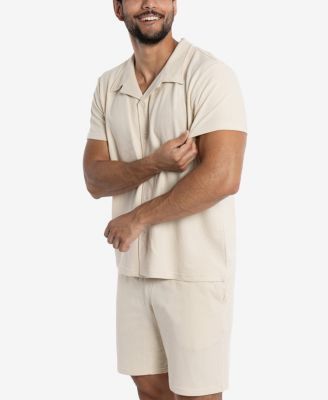 Men's Camp Collar Casual Short Sleeve Button-Up Shirt