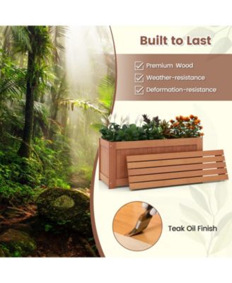 Outdoor Plant Container with Built-In Seat for Garden, Yard, Balcony, or Deck