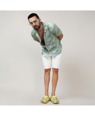 Men's Grass Green & Navy Blue Ripple Shirt