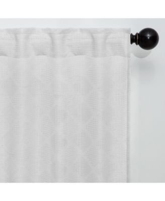 Premium 2-Panel Diamond Textured Semi Sheer Curtain Panels - 3-in-1 Back Tab, Rod Pocket, Ring Tab - for Windows Living Room Bedroom - Semi-Sheer Drapes for Privacy - 52 x 63 Inches - Taupe