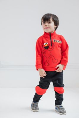 Toddler Boys Elmo Fleece Half Zip Sweatshirt and Pants Set