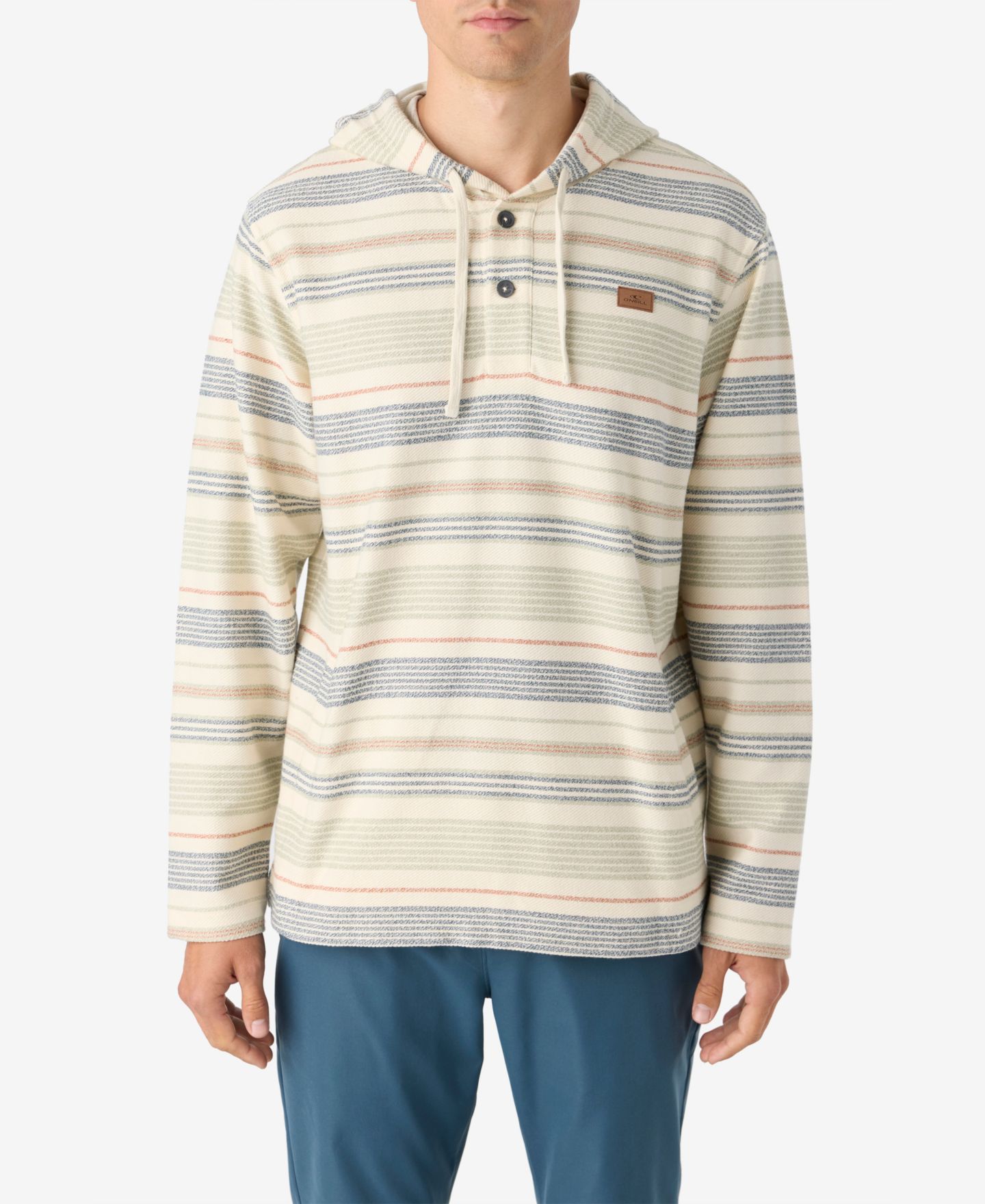 Мужские топы O'Neill Bavaro Stripe Poncho Fleece Tops, цвет: Кремовый — фото 1