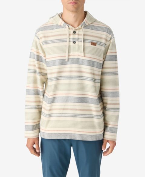 Мужские топы O'Neill Bavaro Stripe Poncho Fleece Tops, цвет: Кремовый