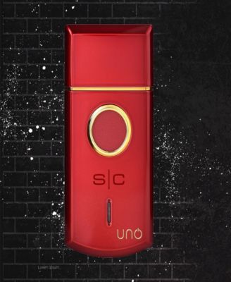 Uno Travel Sized Single USB Rechargeable Mens Foil Shaver with Cap- Red