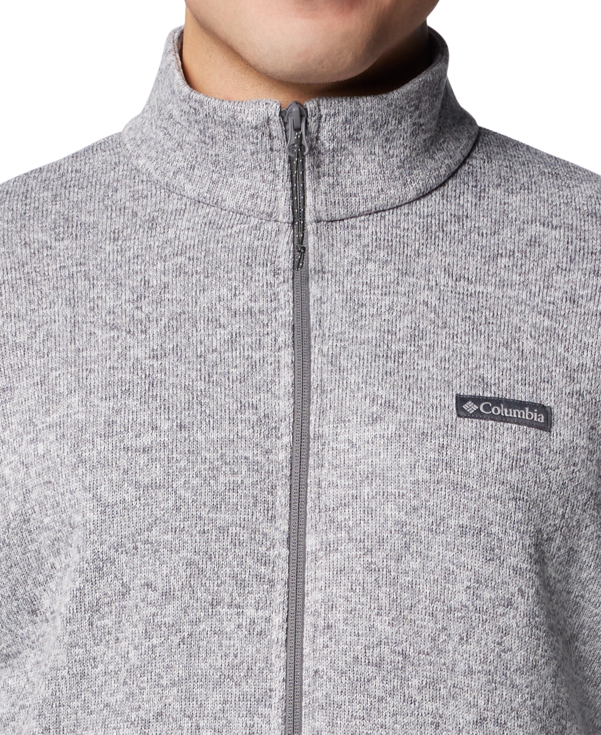 Columbia Men's Alto Pass Textured Knit Sweater Fleece Zip-front Jacket In City Grey Heather