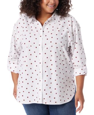 Gloria Vanderbilt - Plus Size Amanda Polka-Dot Shirt