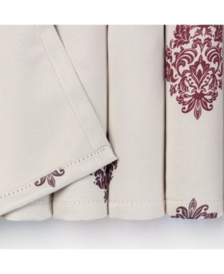 Premium 2-Panel Traverse Damask Room Darkening Curtains - 3-in-1 Back Tab, Rod Pocket, Ring Tab - for Windows Living Room Bedroom