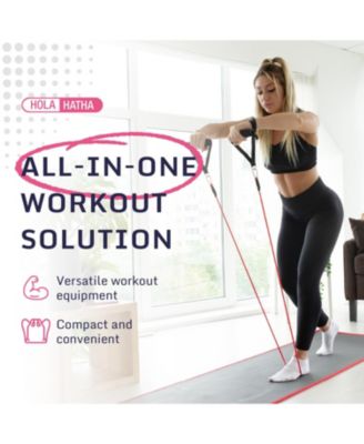 Resistance Band 110lb Maximum Workout Set with 5 Bands and 2 Handles