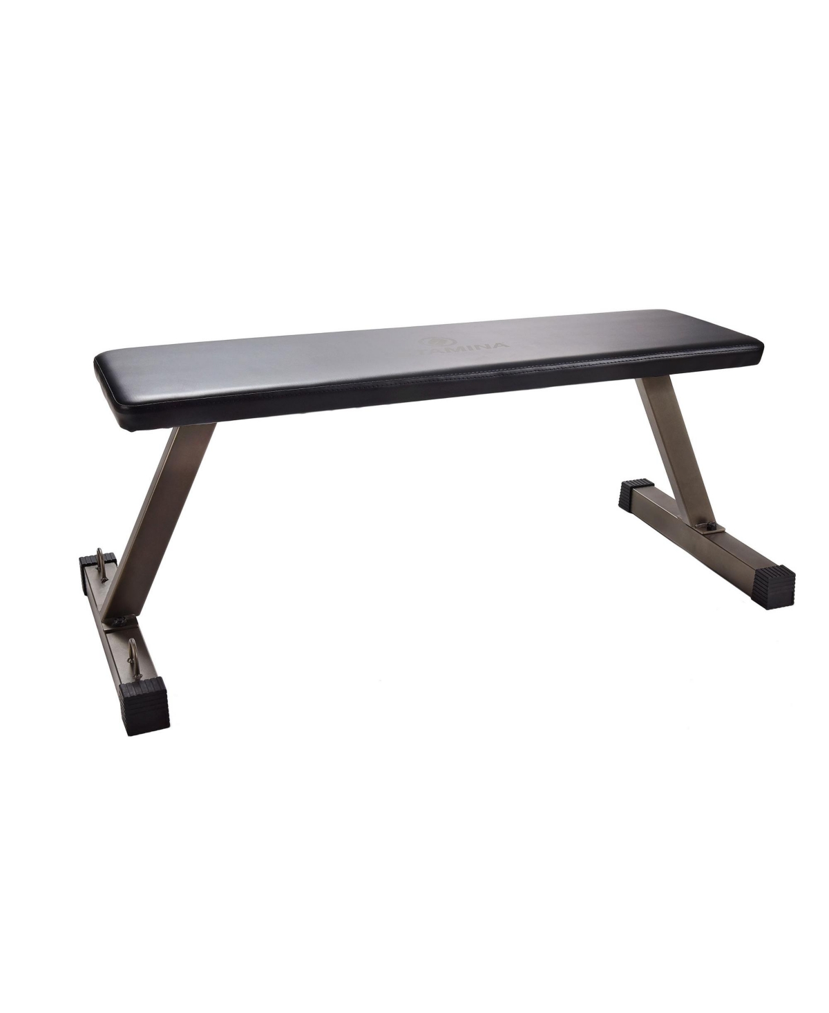 600 Pound Capacity Foam Padded Flat Barbell Bench w/Steel Frame, Black - Black