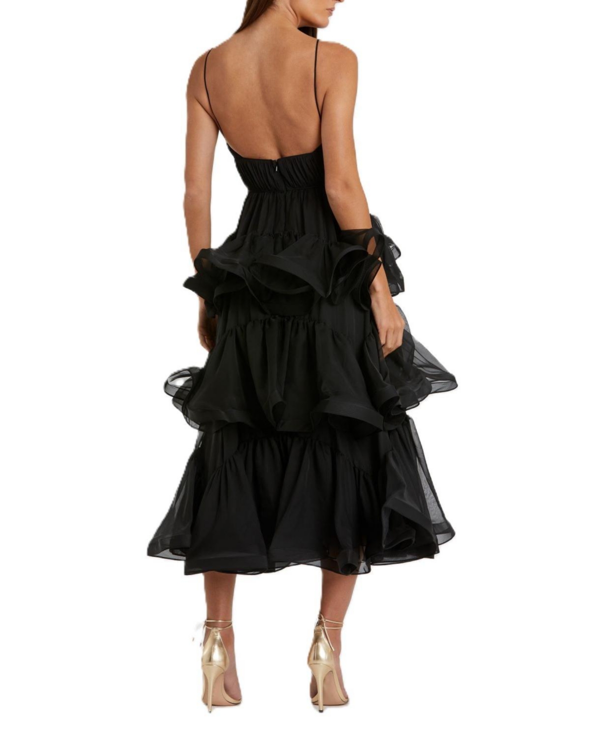 Mac Duggal Women's Tiered V-Neck Dress