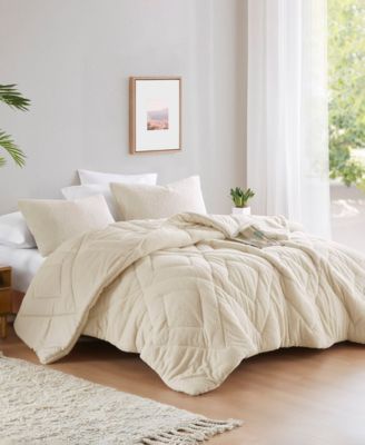 Kyla Double Diamond Quilted Teddy 3-Pc. Comforter Set, King/California King