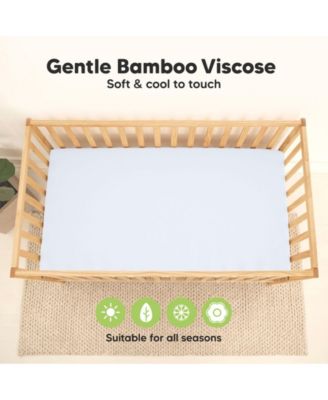 Waterproof Crib Sheets for Boys, Girls, 2pk Baby Fitted Crib Sheet, Waterproof Crib Mattress Protector Sheets