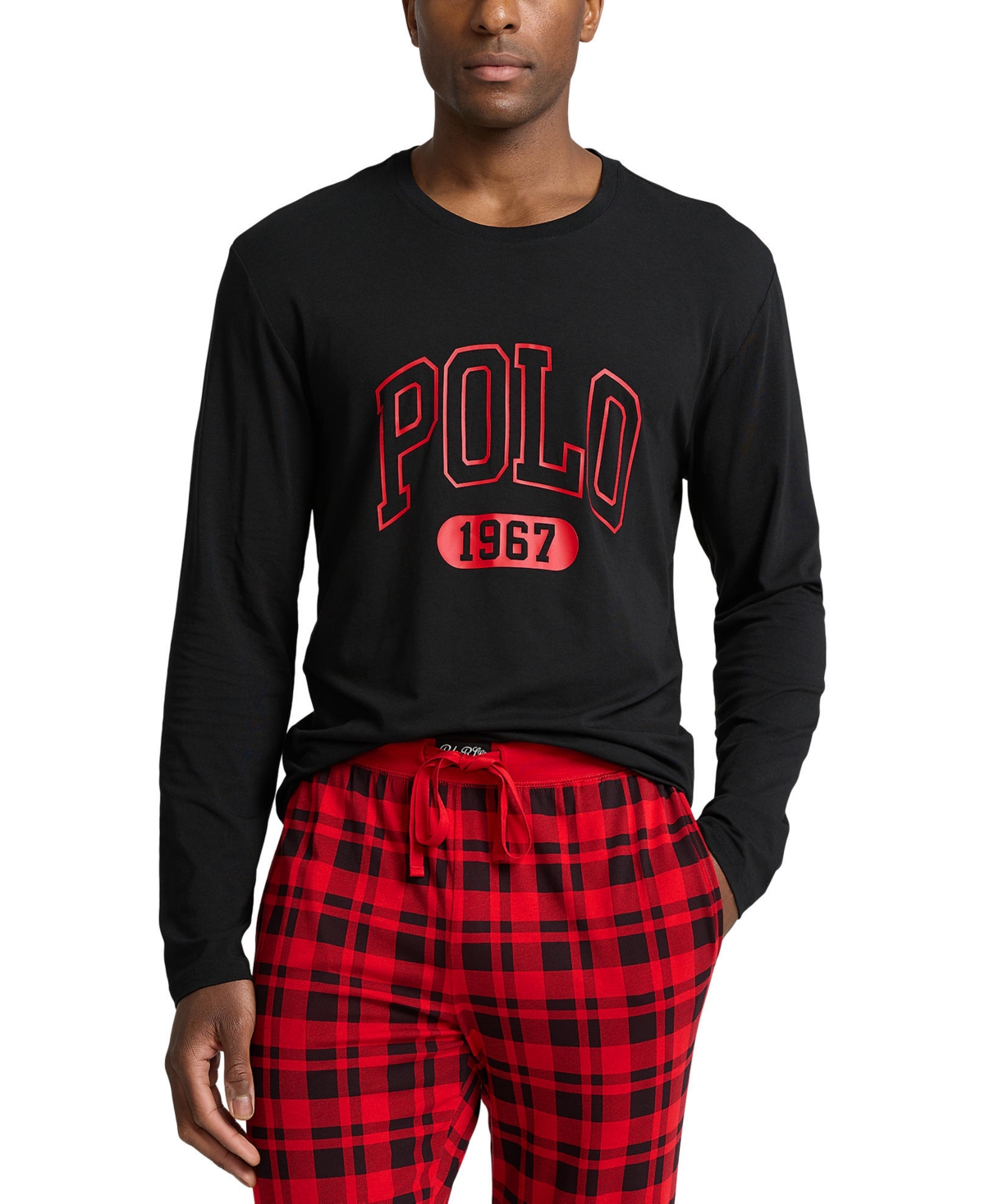 Polo Ralph Lauren Men's 2-Pc. Crewneck Jogger Pajamas Set -buffalo Plaid