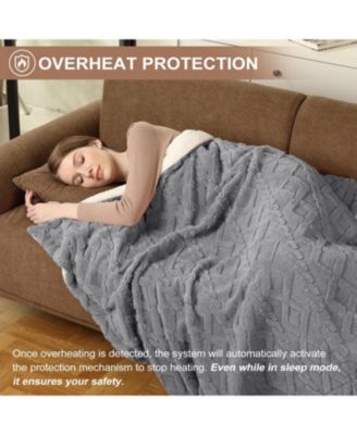 King Size Tufted Sherpa Electric Heated Blanket with Dual Control, 100" x 90"