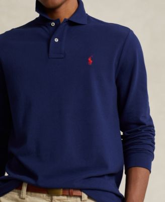 Men's Classic Fit Long Sleeve Mesh Polo