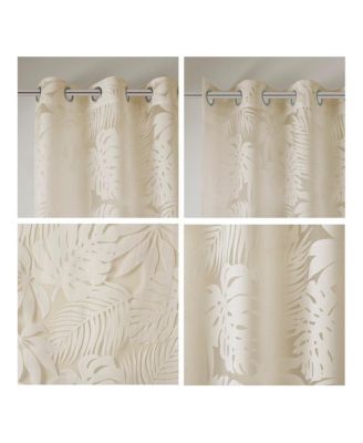 Leilani Palm Leaf Burnout Window Sheer Curtain