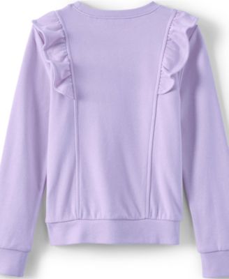 Girls Long Sleeve Cozy Ruffle Sweatshirt Top