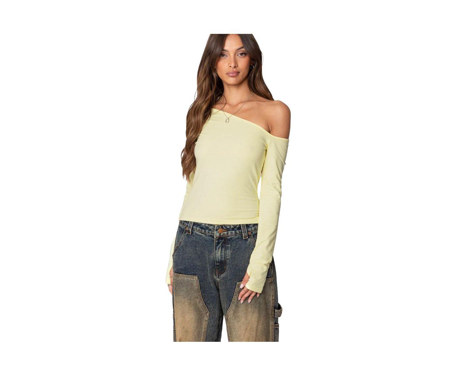 Womens Swan Asymmetric Top