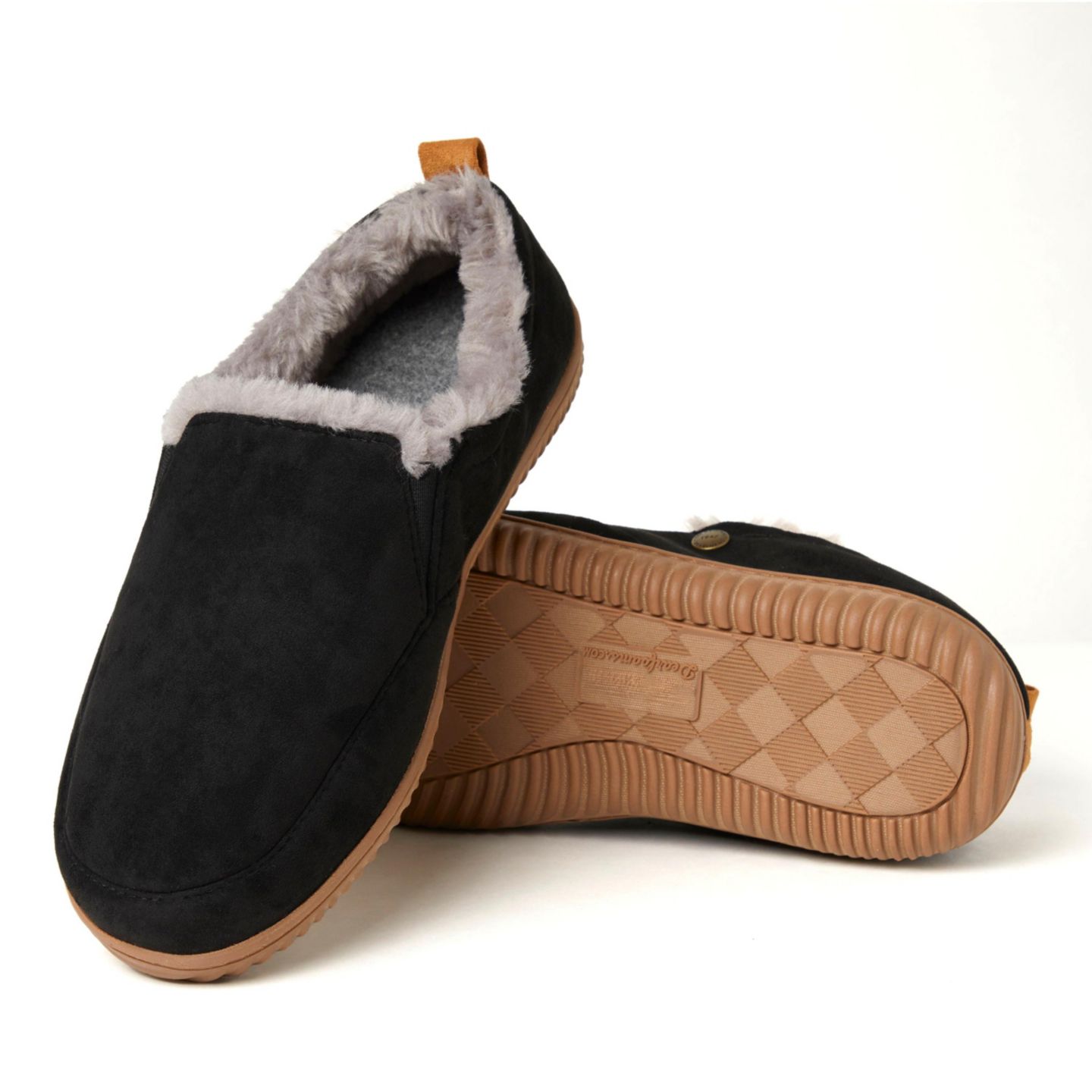 Мужские тапочки Dearfoams Alpine by Men s Zurich Closed Back House Shoe Slipper, цвет: Чёрный — фото 4