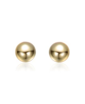 14K Gold Plated Round Ball Stud Earrings