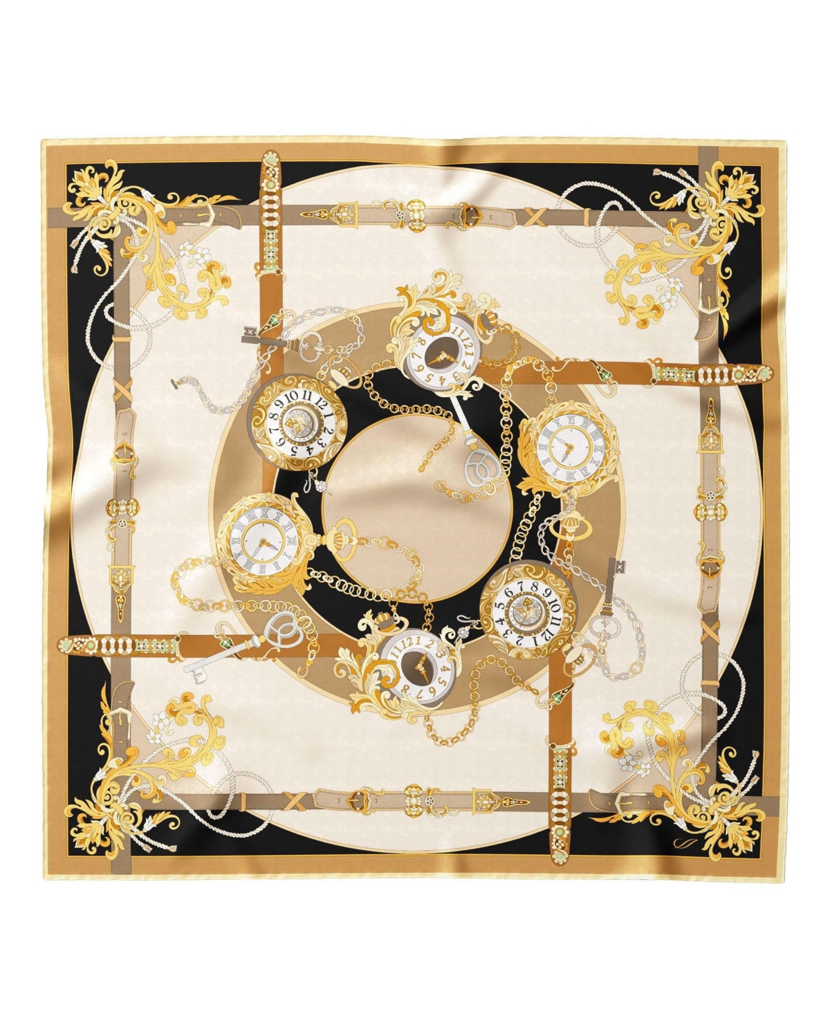 Moment in Time - Hand Rolled Silk Foulard for Women - Blue