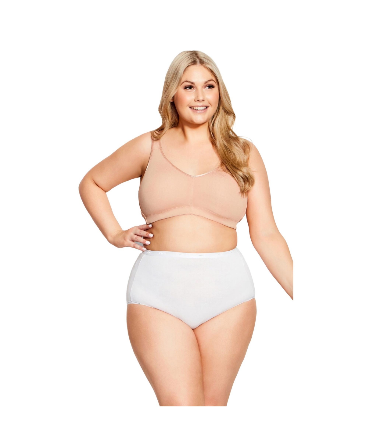 Plus Size Comfort Cotton No Wire Bra - White