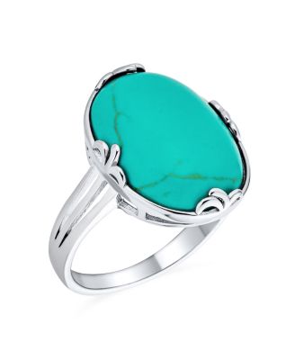 Fleur Dis Lis Large Natural Stones Filigree Oval Armor Full Finger Statement Ring Oxidized .925 Sterling Silver