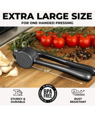 Large Premium Garlic Press Set - Bigger Bowl for Bigger Garlic