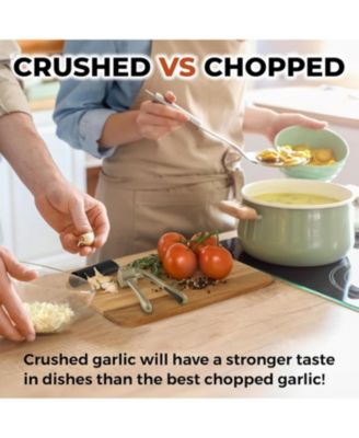 Large Premium Garlic Press Set - Bigger Bowl for Bigger Garlic