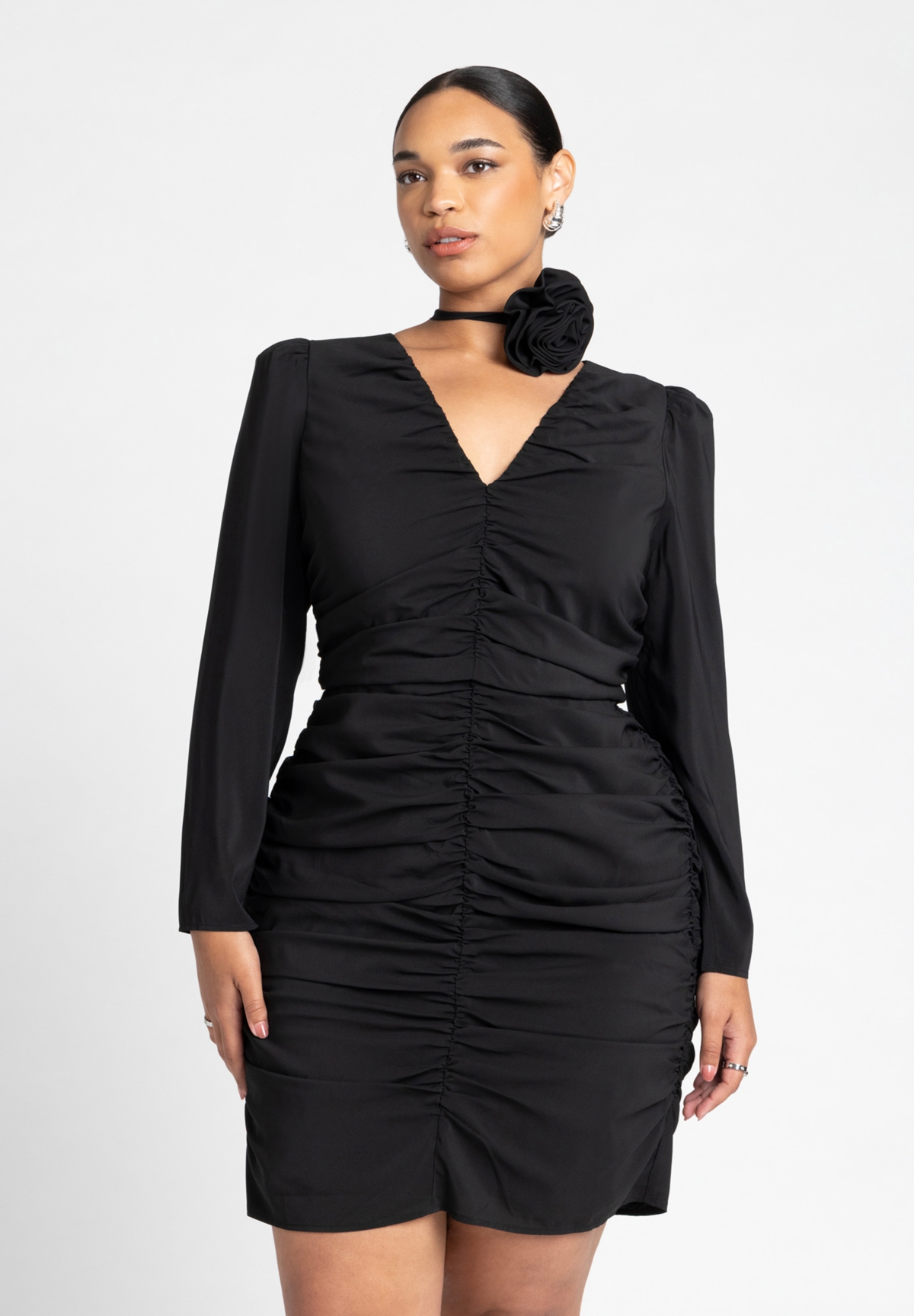 Eloquii Plus Size Rosette Mini Dress