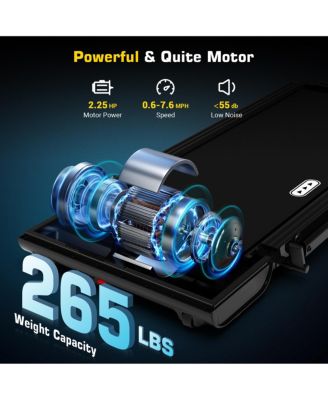 2 in 1 Under Desk Folding Treadmills Walking Running Machine 7.6MPH for Home Office Black