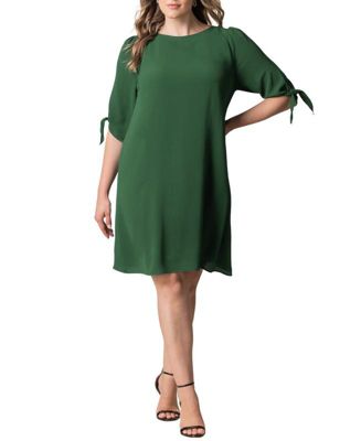 Plus Size Manhattan Shift Dress with Tie Sleeves