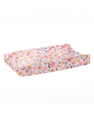 Little Garden Ultra-Soft Pink Minky Floral Baby Changing Pad Cover
